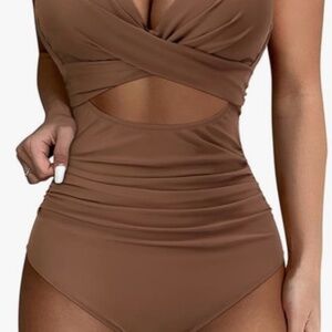 Swimsuit, one piece, chocolate brown